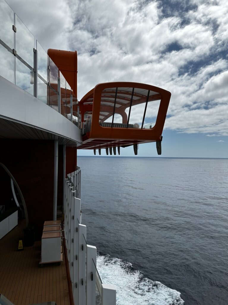 The Magic Carpet overhanging the Celebrity Edge sailing back to Sydney